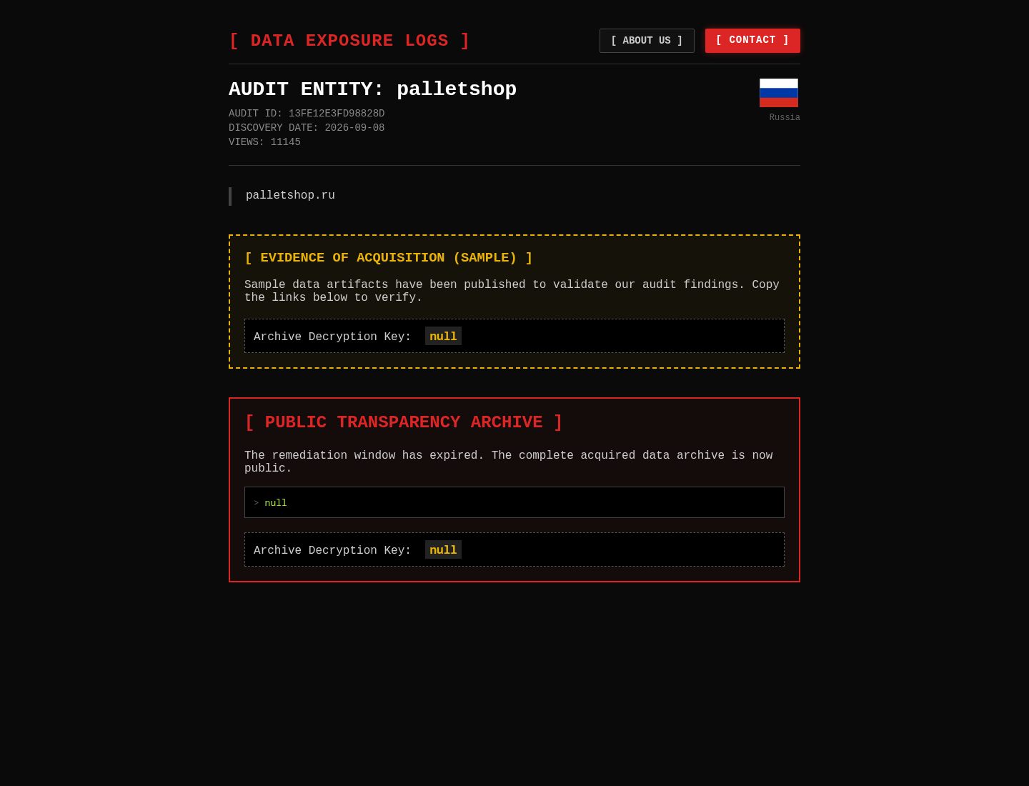 Screenshot der Detailseite