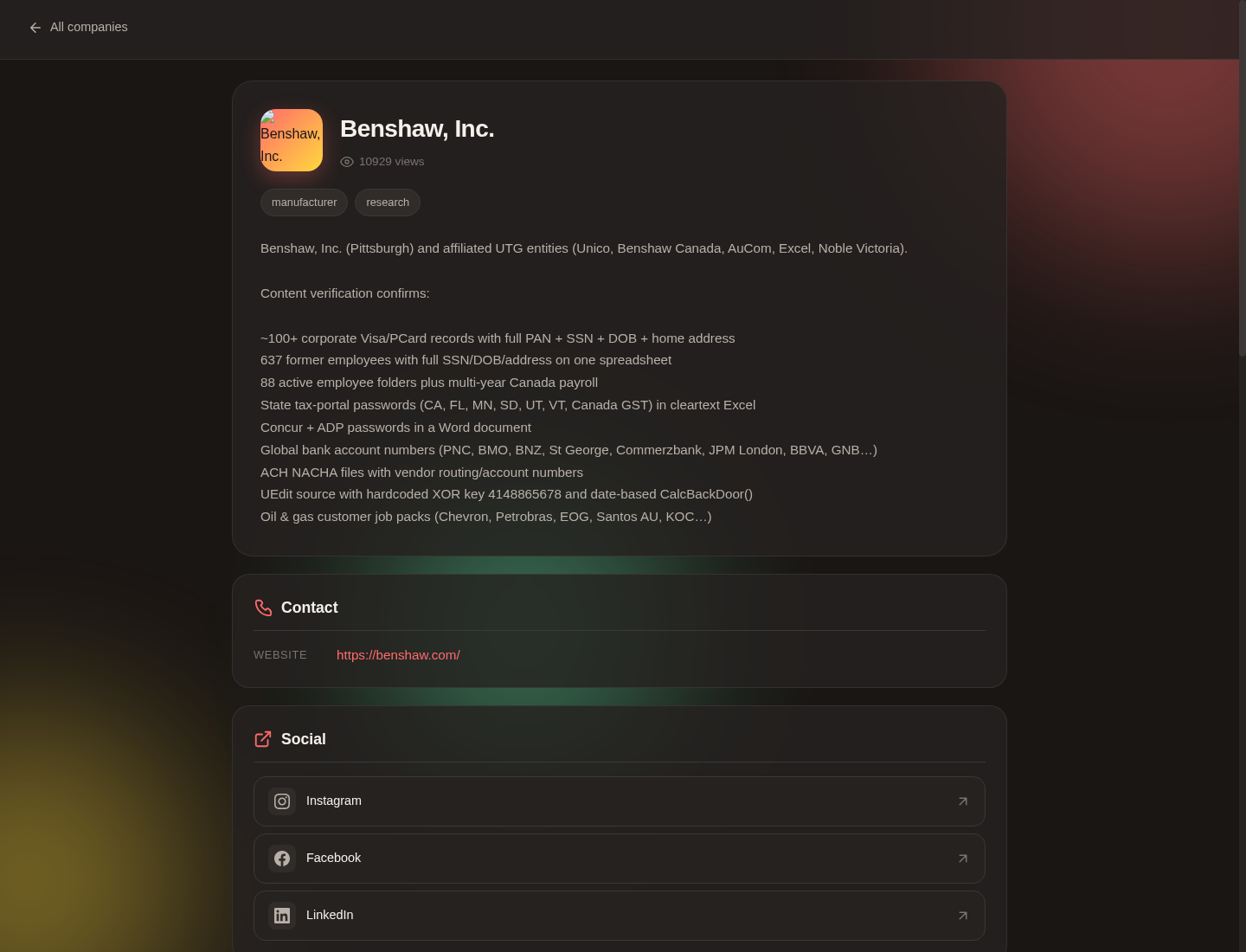 Screenshot der Detailseite