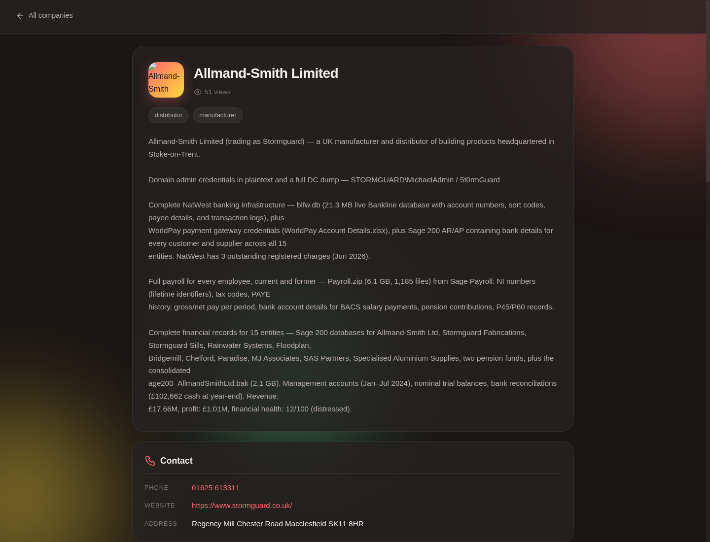 Screenshot der Detailseite