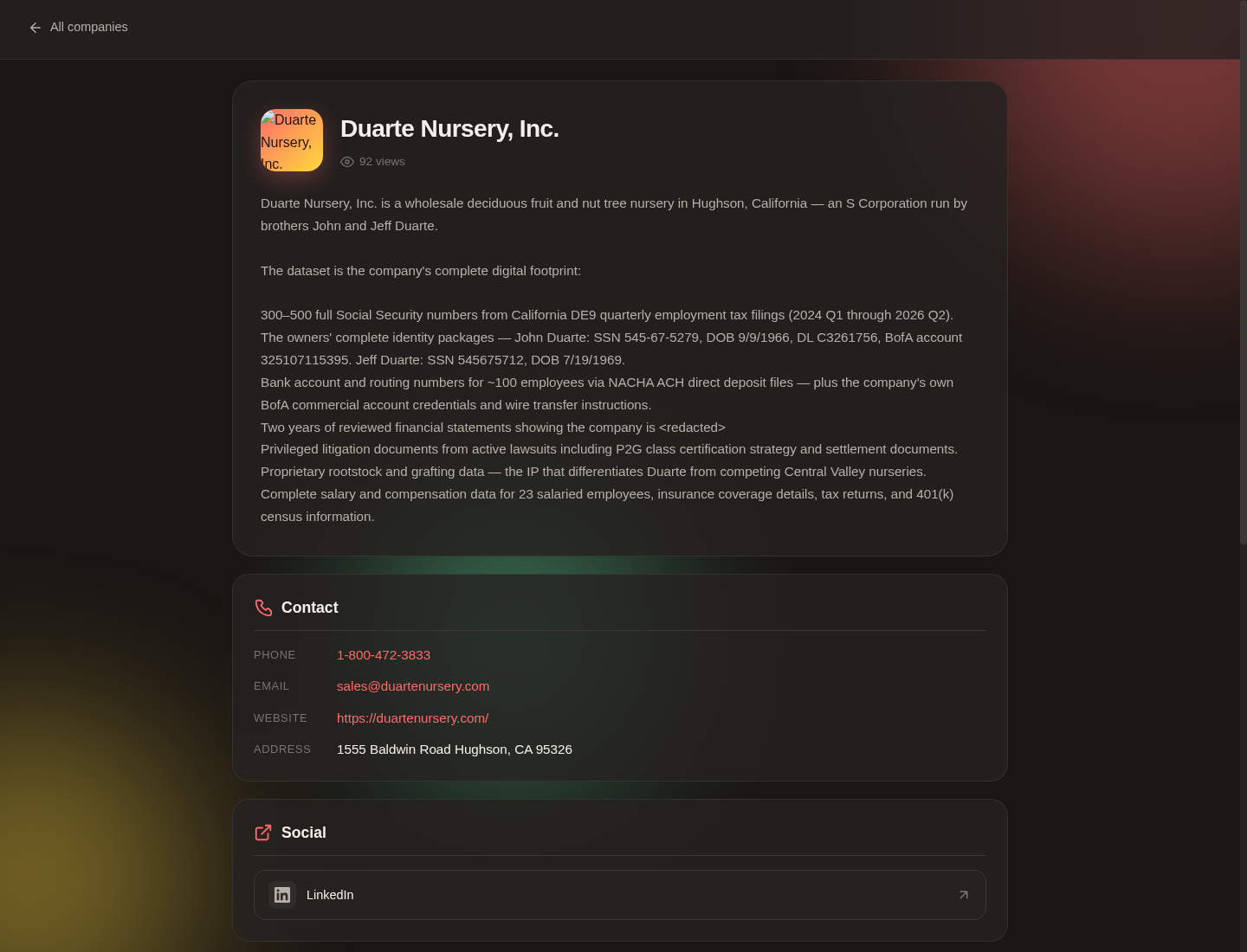 Screenshot der Detailseite