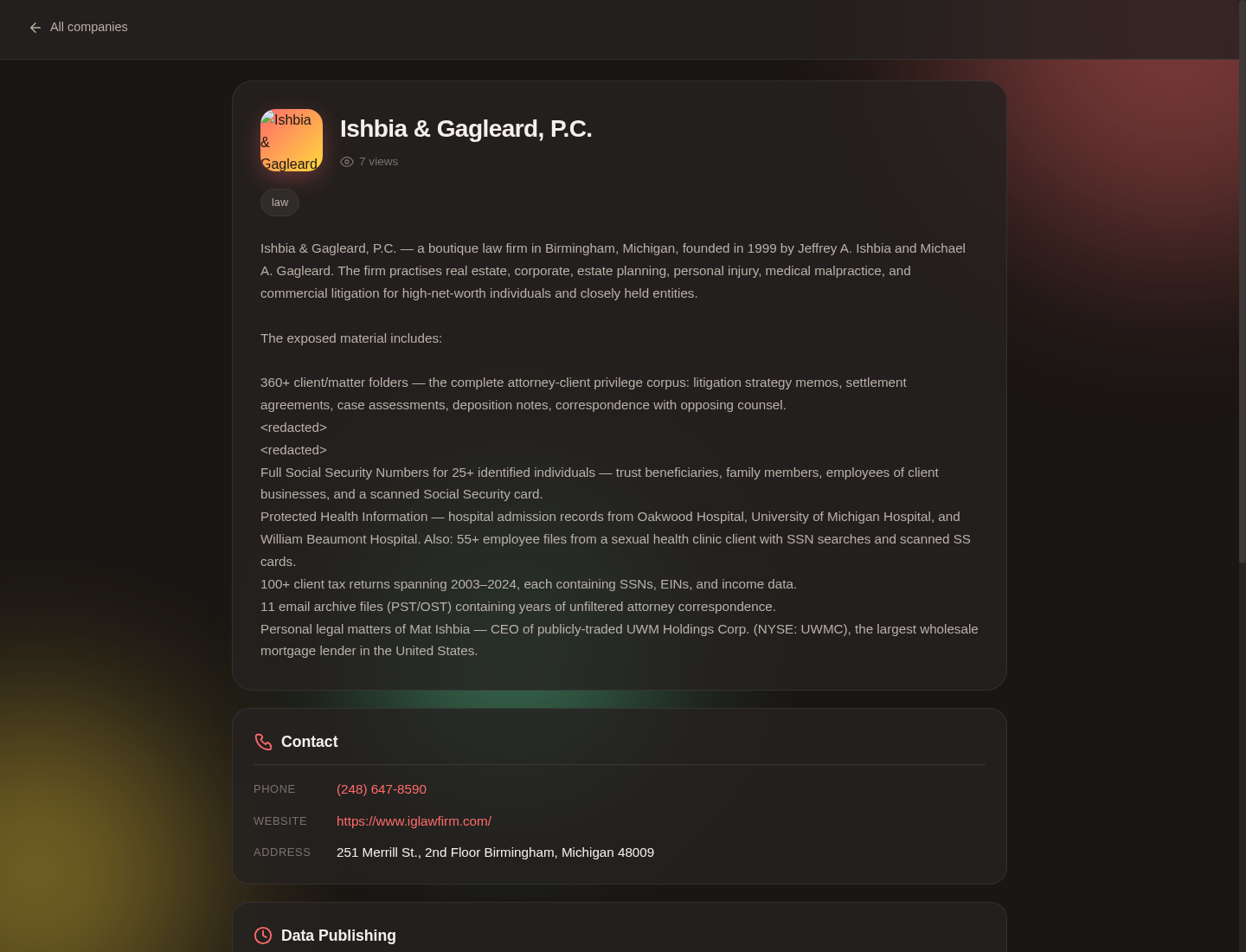 Screenshot der Detailseite