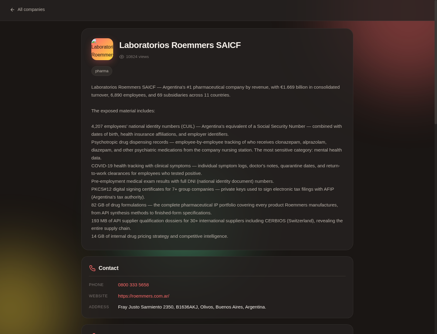 Screenshot der Detailseite