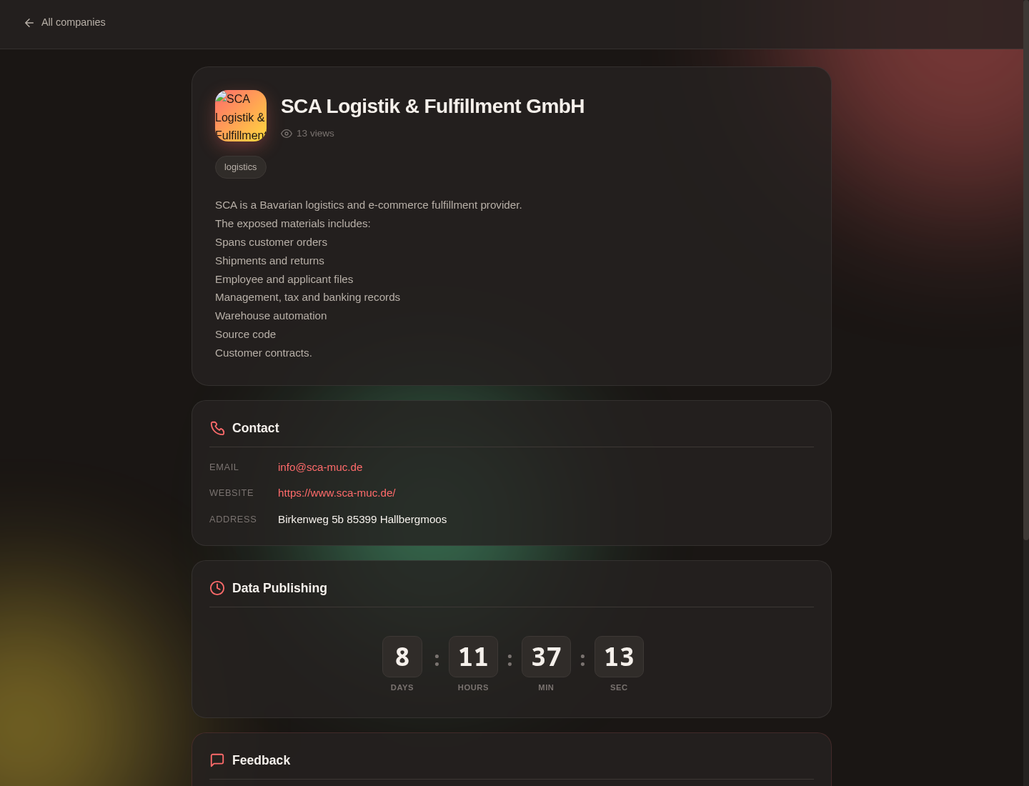 Screenshot der Detailseite