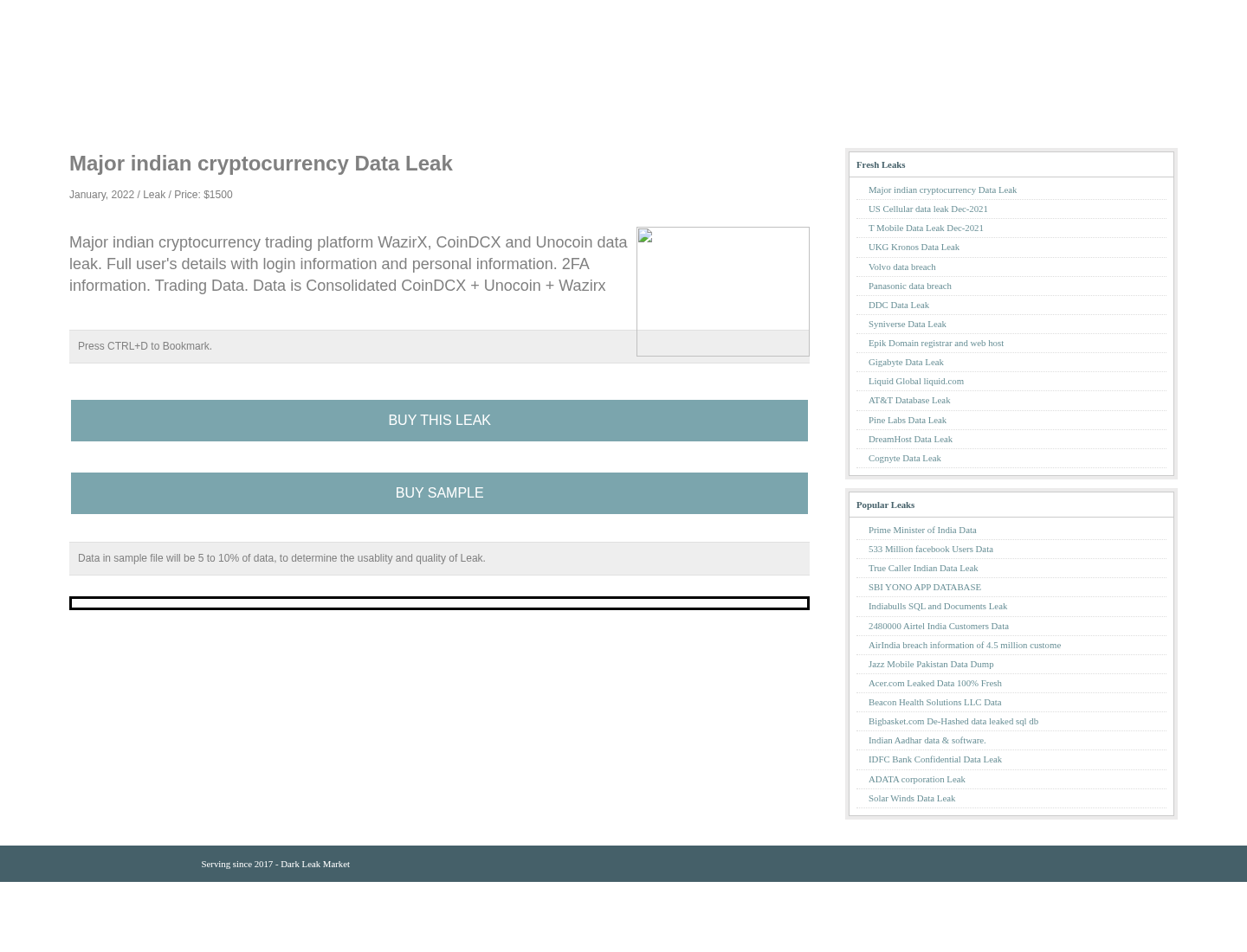 Screenshot der Detailseite