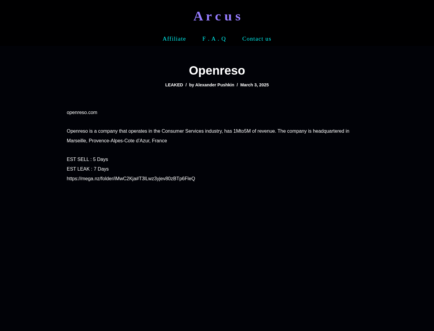 Screenshot der Detailseite
