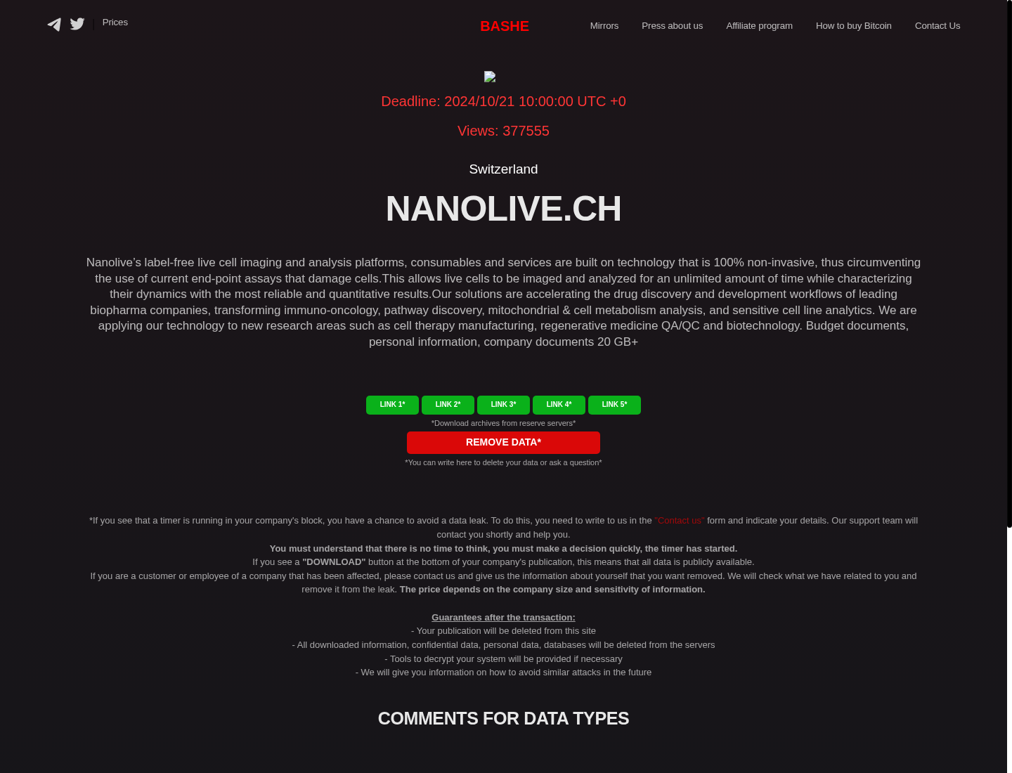 Screenshot der Detailseite