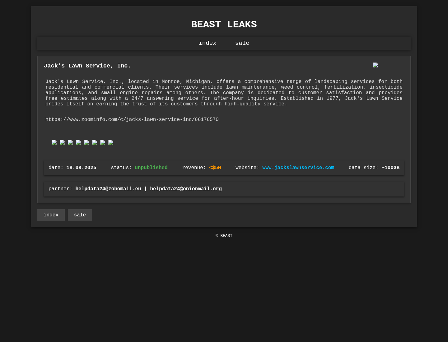 Screenshot der Detailseite