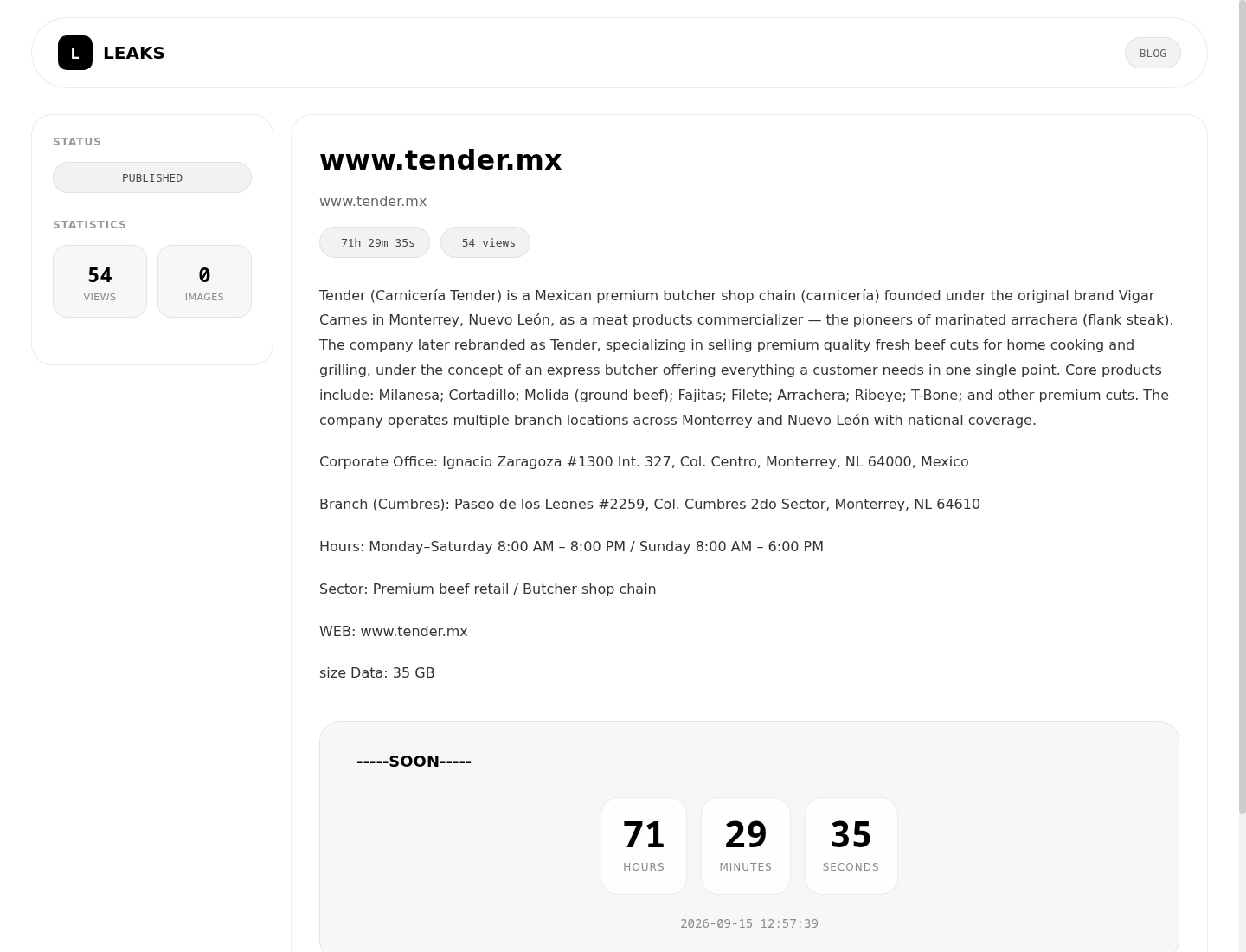Screenshot der Detailseite