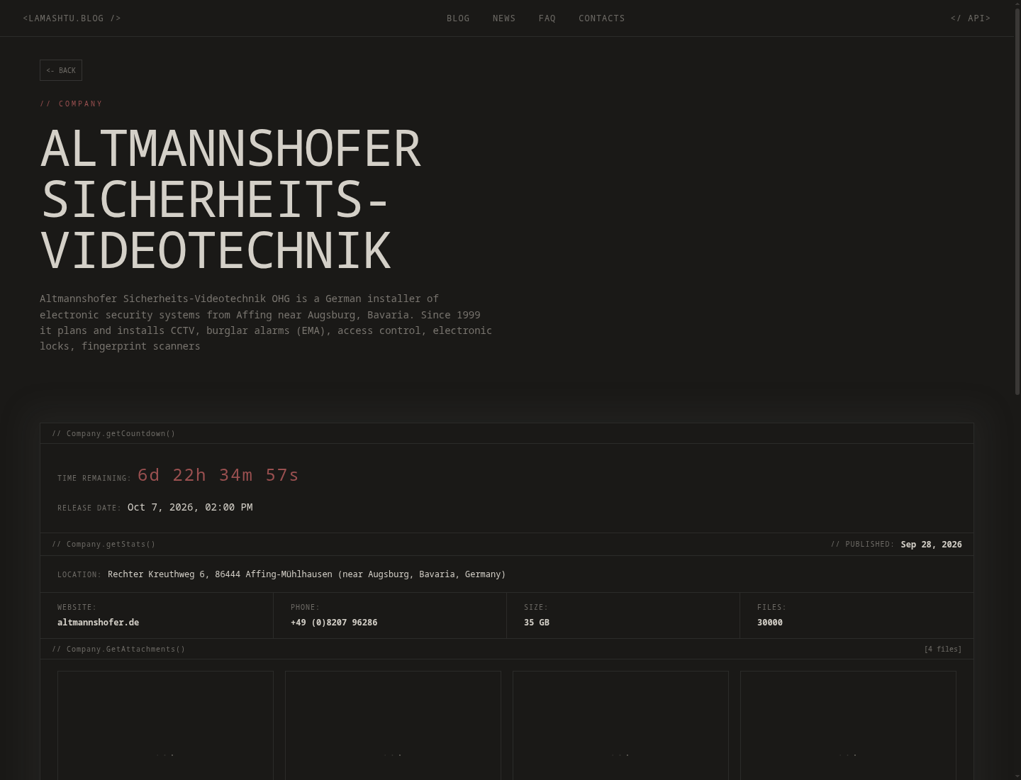 Screenshot der Detailseite