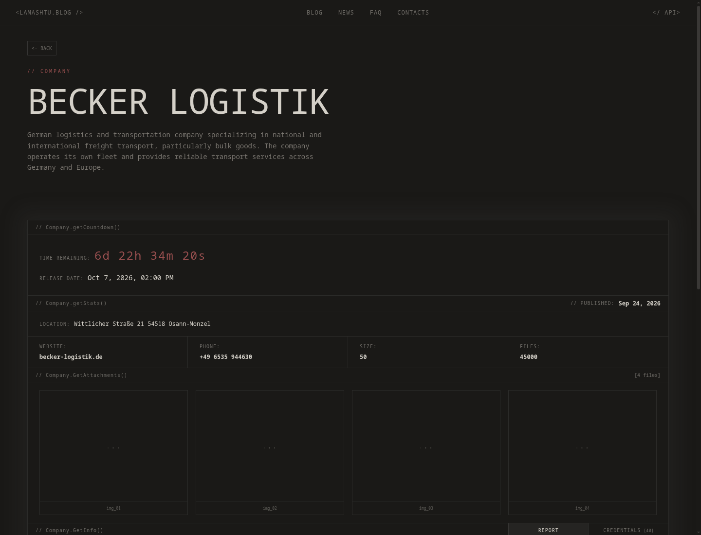 Screenshot der Detailseite