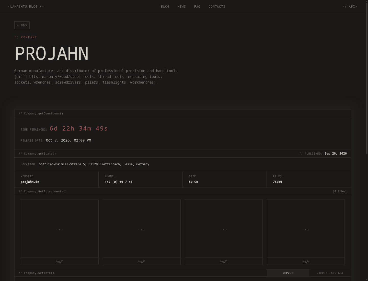 Screenshot der Detailseite