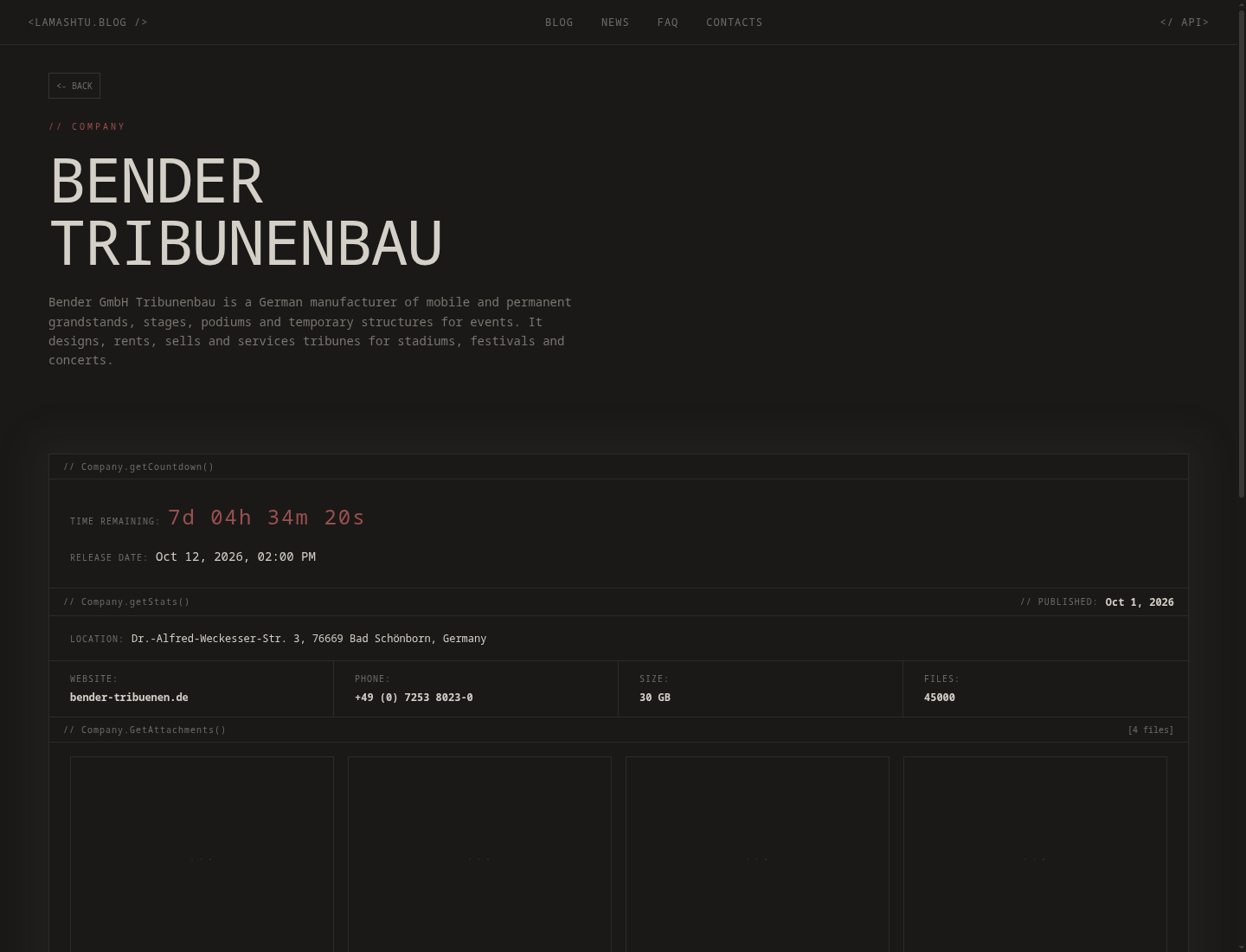 Screenshot der Detailseite
