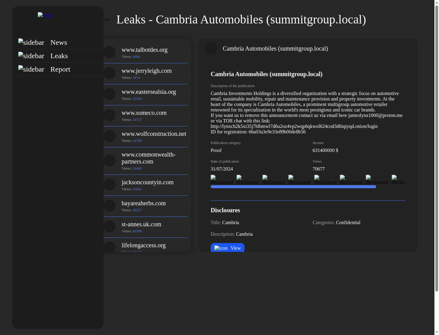 Screenshot der Detailseite