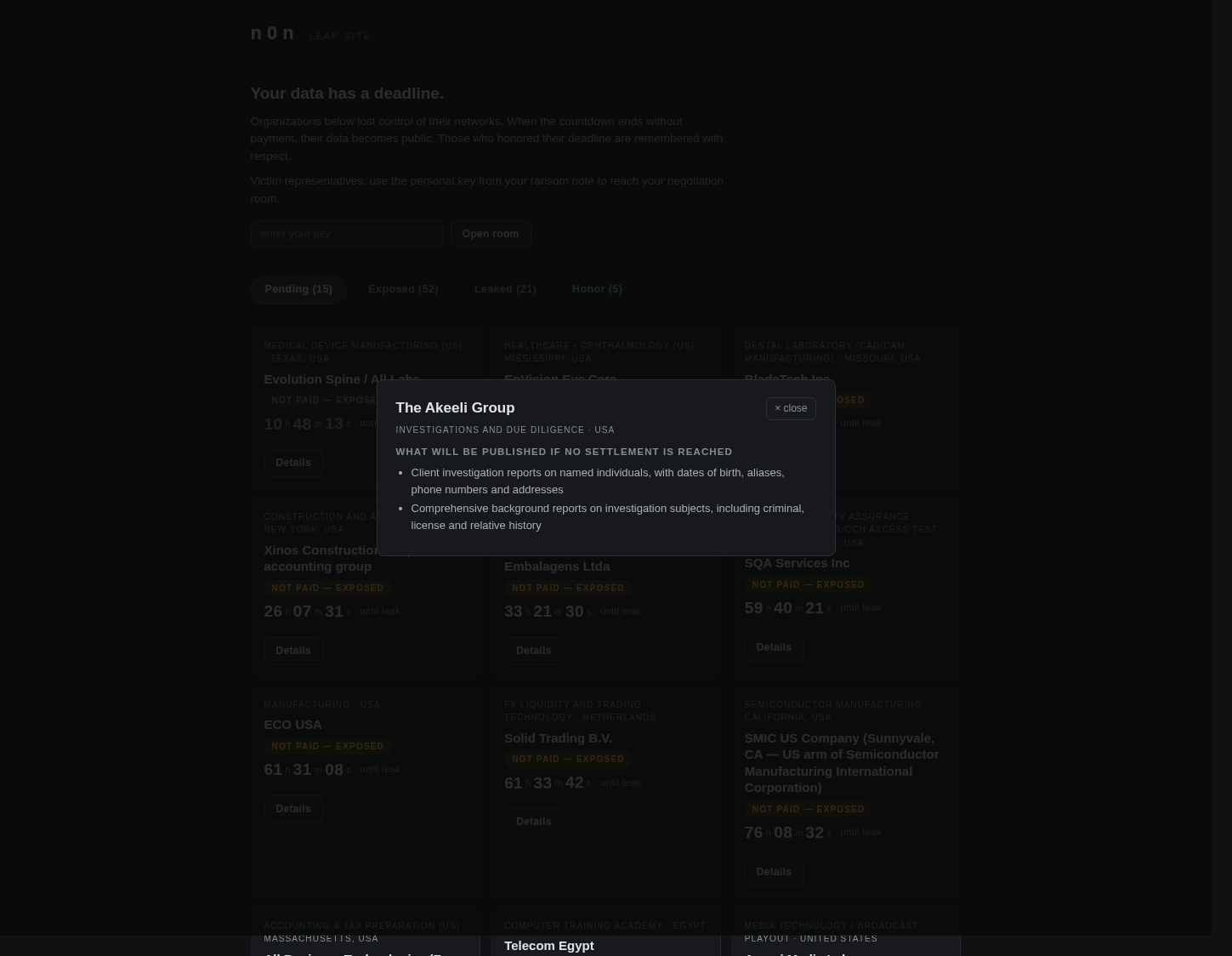 Screenshot der Detailseite