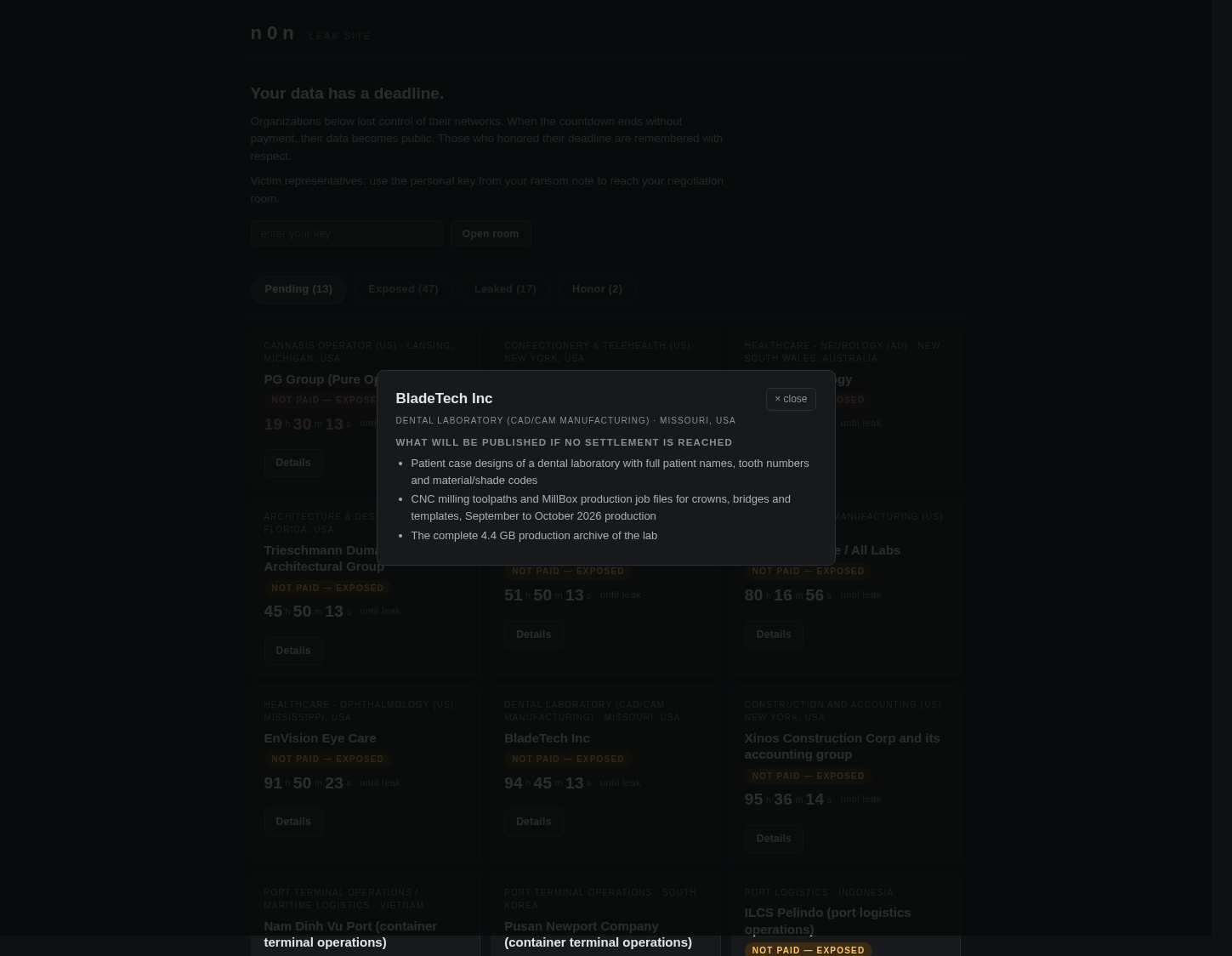 Screenshot der Detailseite