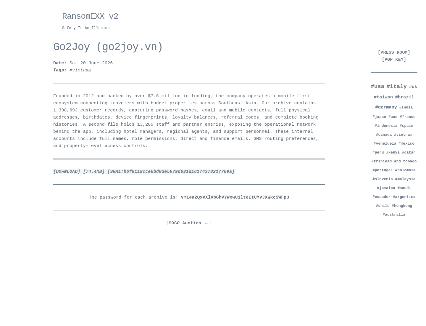 Screenshot der Detailseite
