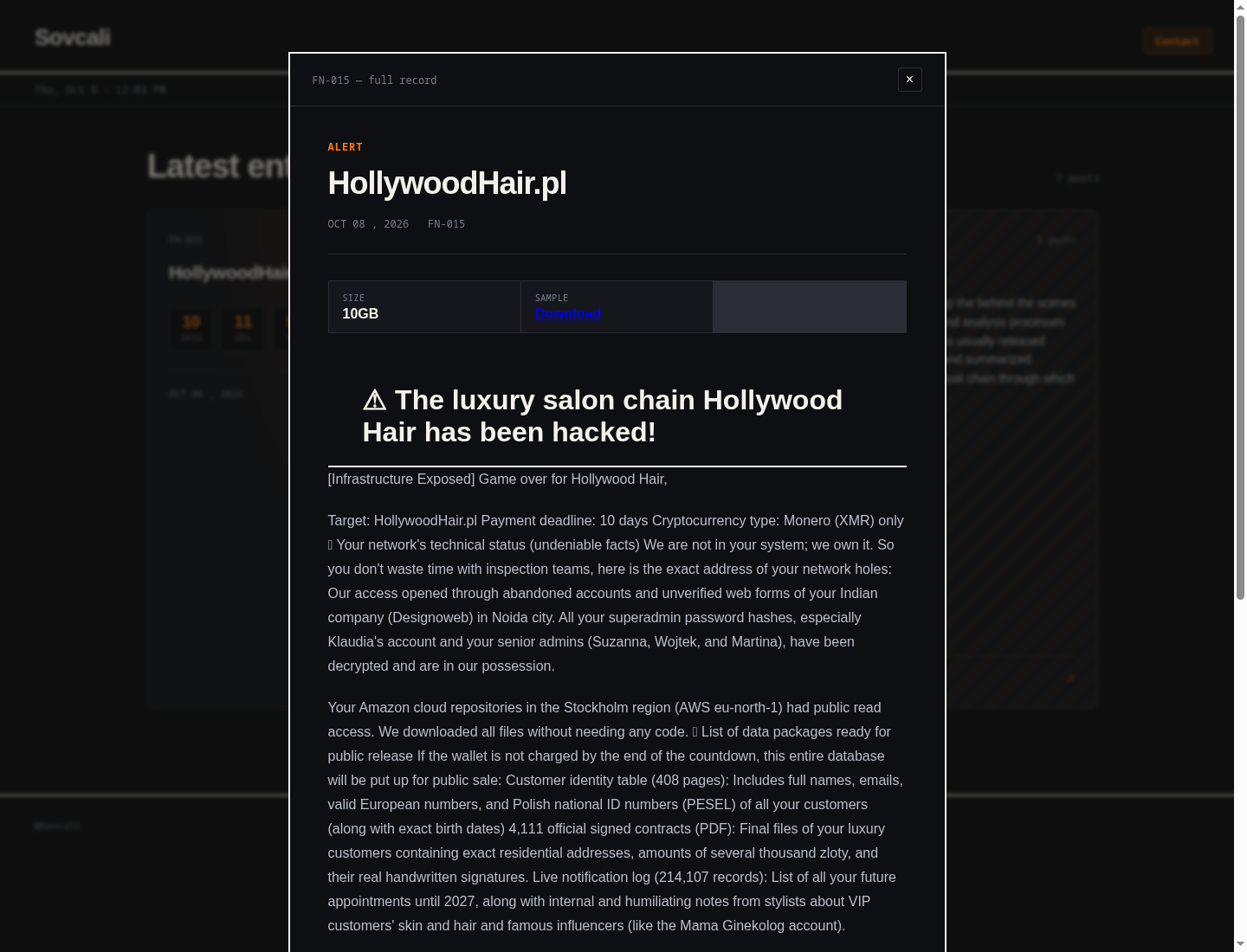 Screenshot der Detailseite