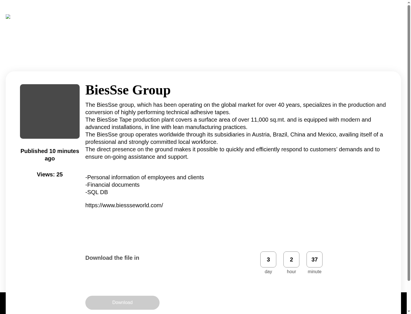 Screenshot der Detailseite