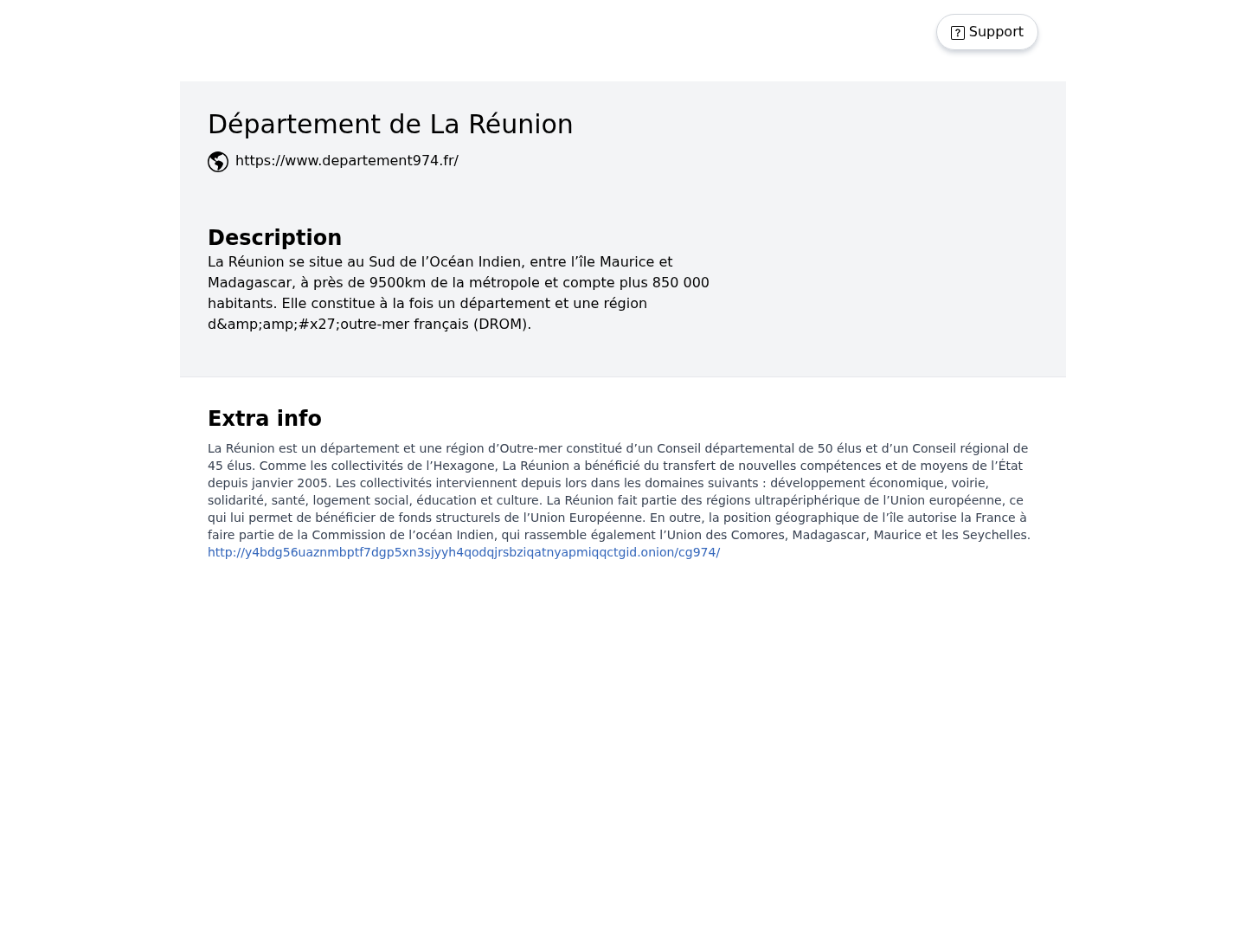 Screenshot der Detailseite