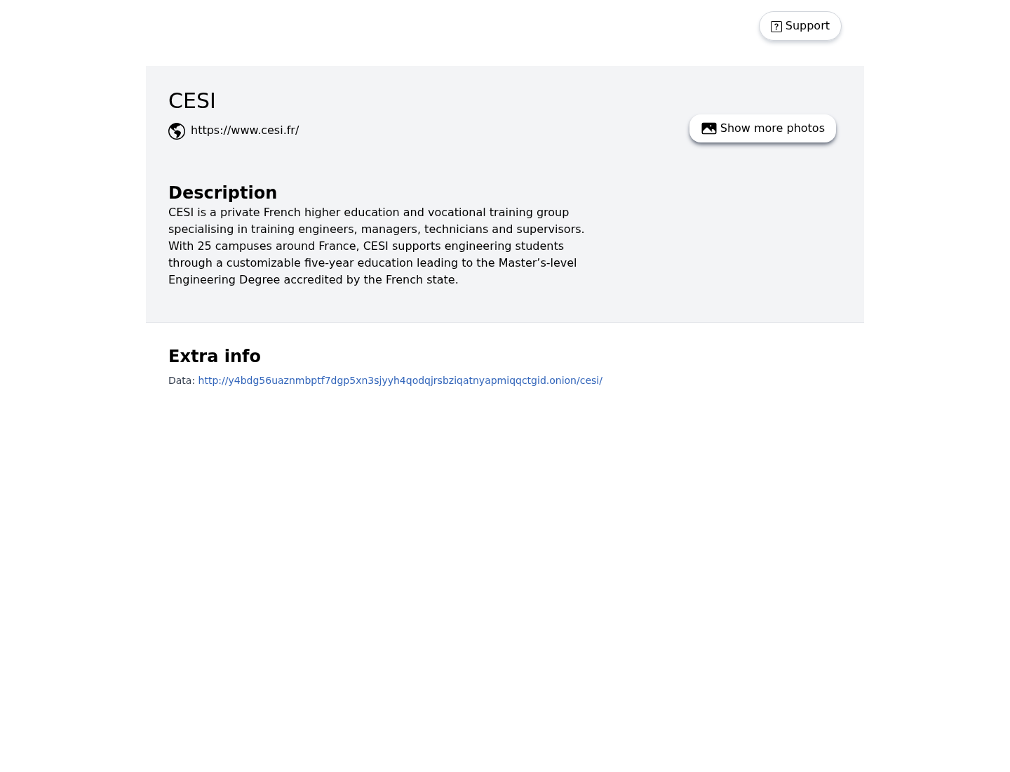Screenshot der Detailseite