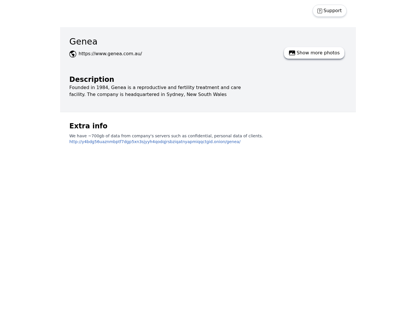 Screenshot der Detailseite