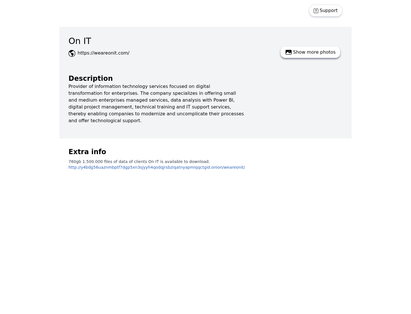 Screenshot der Detailseite