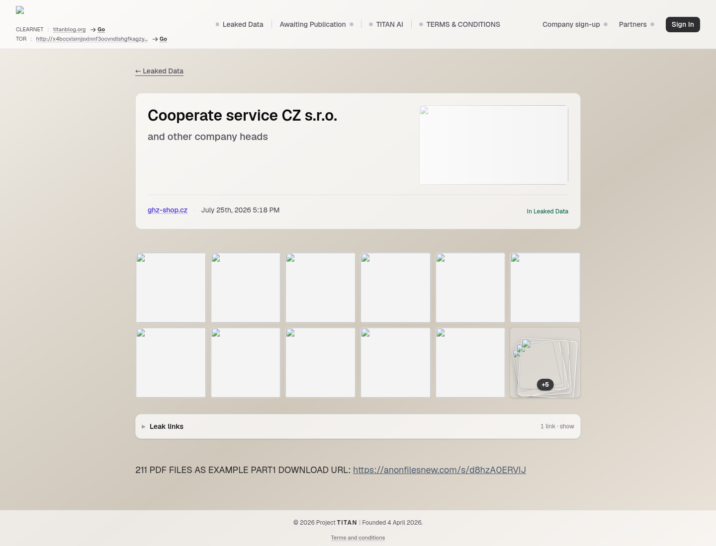 Screenshot der Detailseite