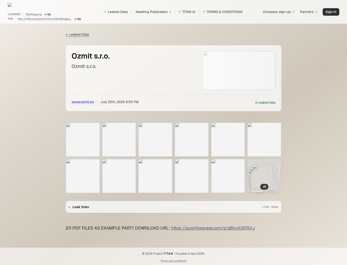Screenshot der Detailseite
