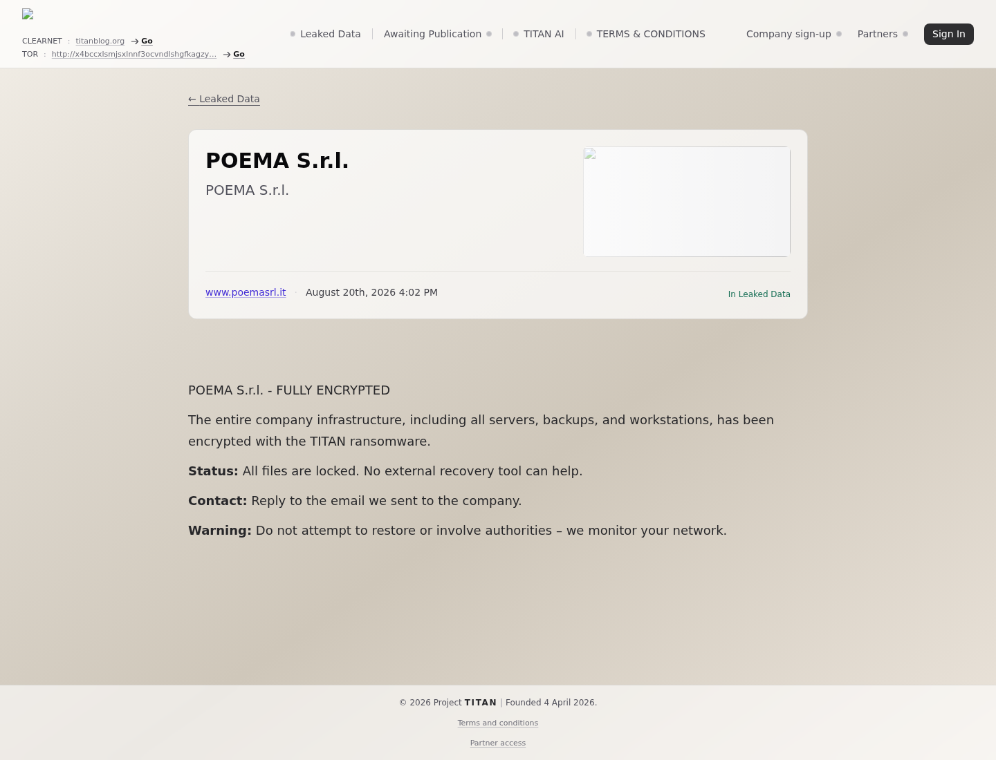 Screenshot der Detailseite