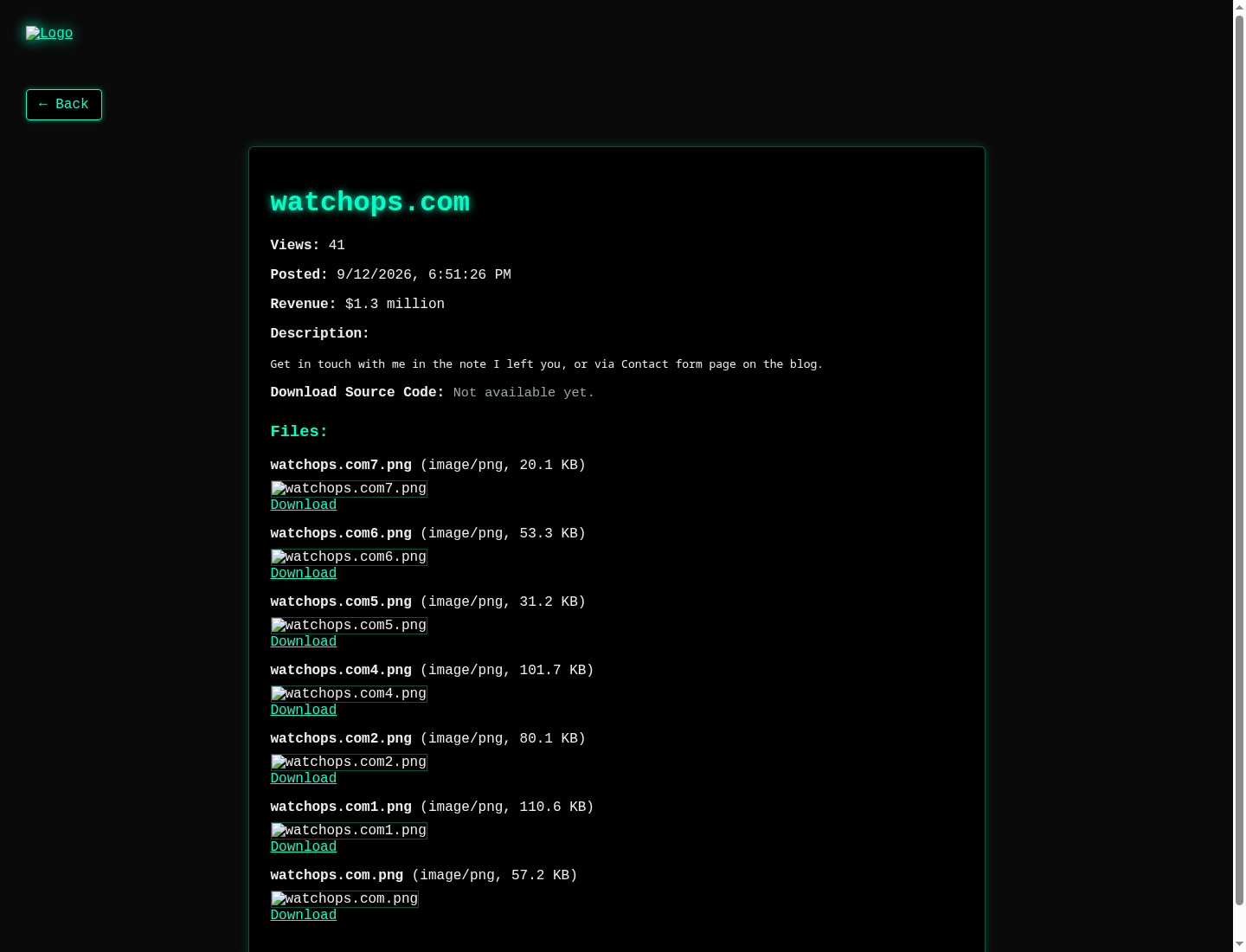 Screenshot der Detailseite