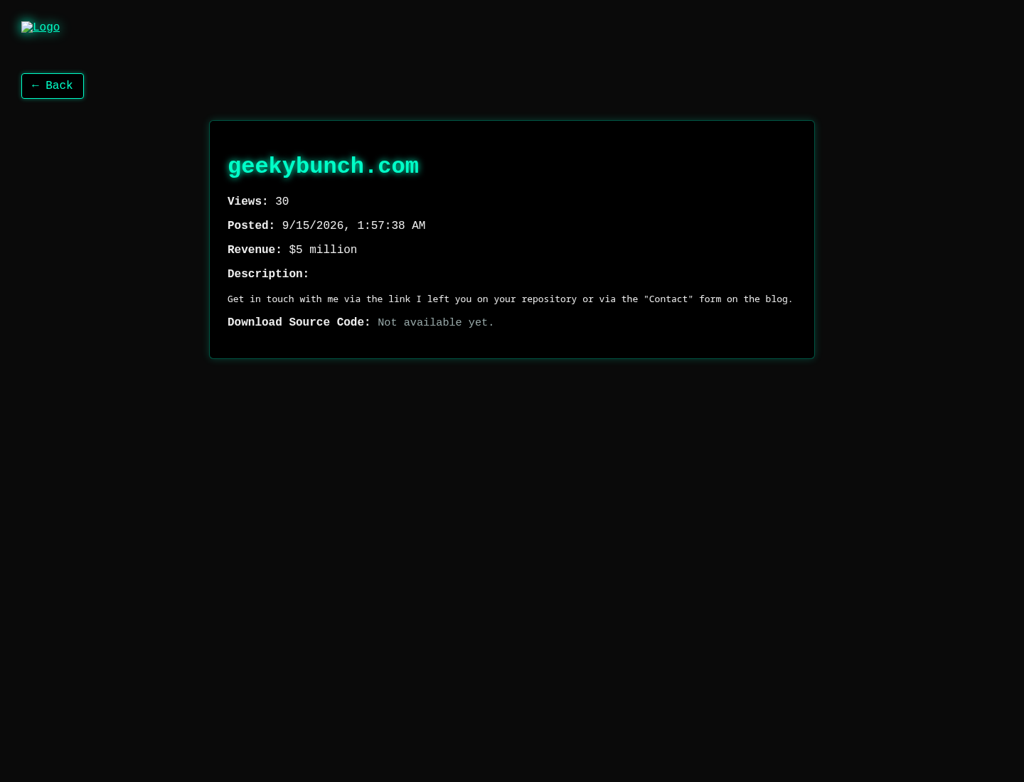 Screenshot der Detailseite