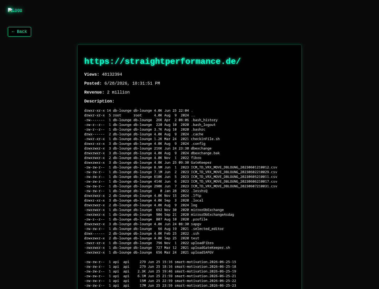 Screenshot der Detailseite